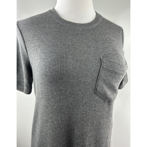 Madewell Ribbed Pocket Tee Midi Dress Short Sleeve Gray AB300 Womens Size Medium - Picture 4 of 15